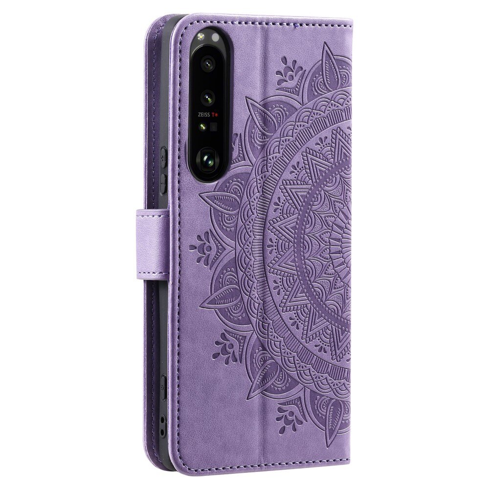 Custodia in pelle Mandala Sony Xperia 1 V viola