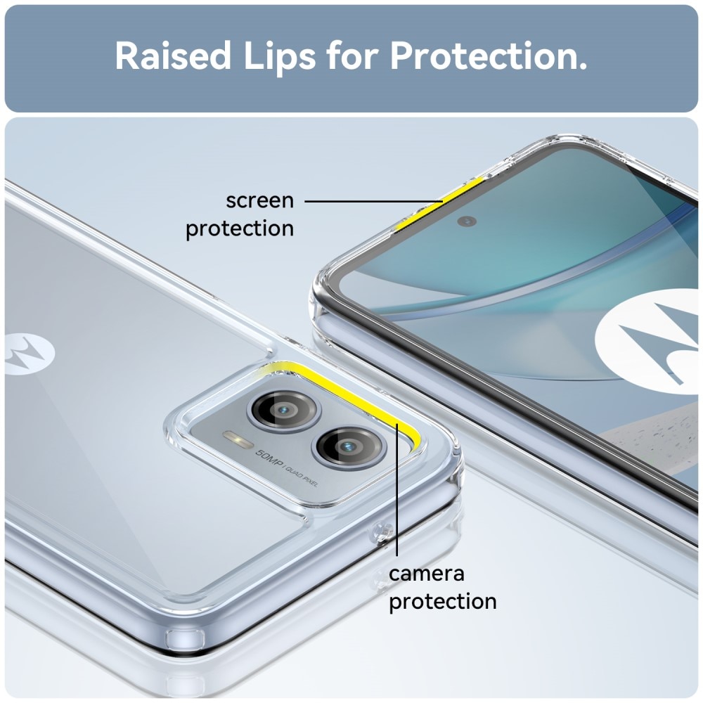 Cover ibrido Crystal Hybrid per Motorola Moto G53, trasparente