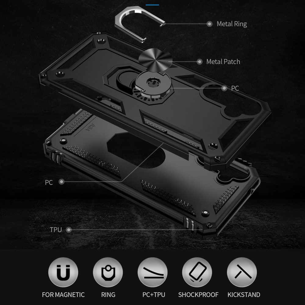 Cover ibride con anello Samsung Galaxy A34 nero