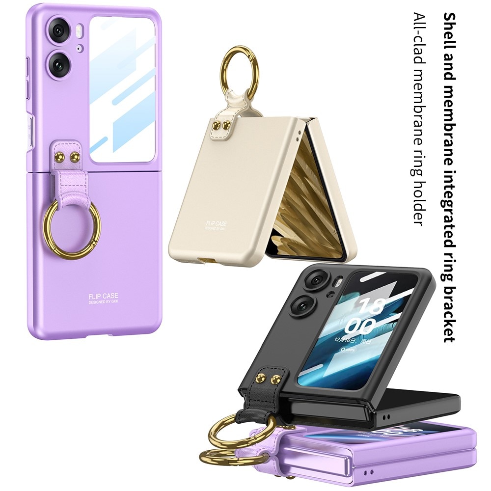 Cover con porta anelli Oppo Find N2 Flip viola