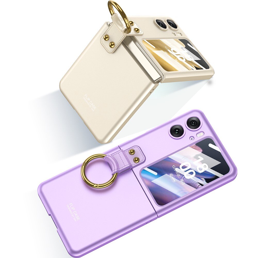 Cover con porta anelli Oppo Find N2 Flip champagne oro