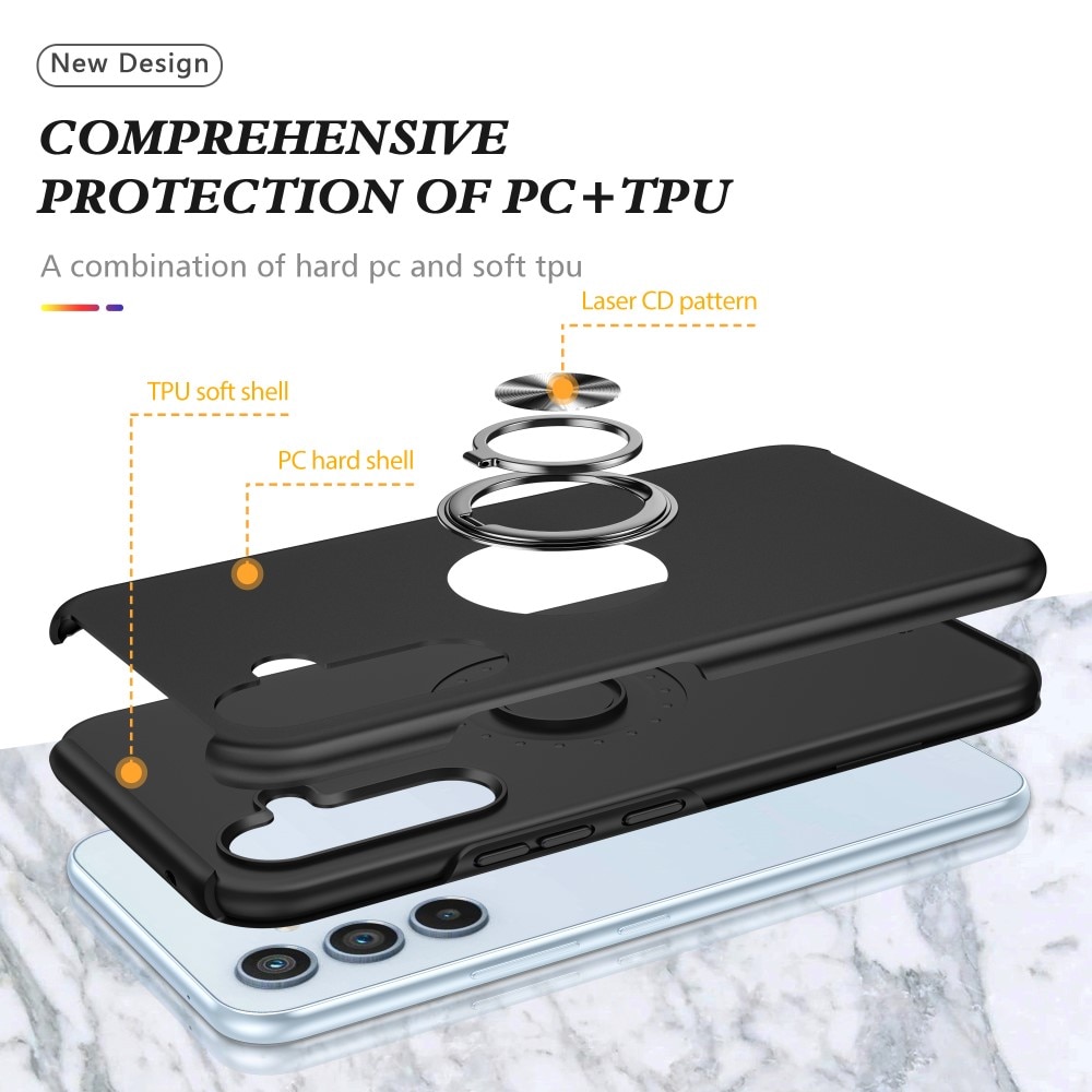 Cover Finger Ring Kickstand Samsung Galaxy A54 nero