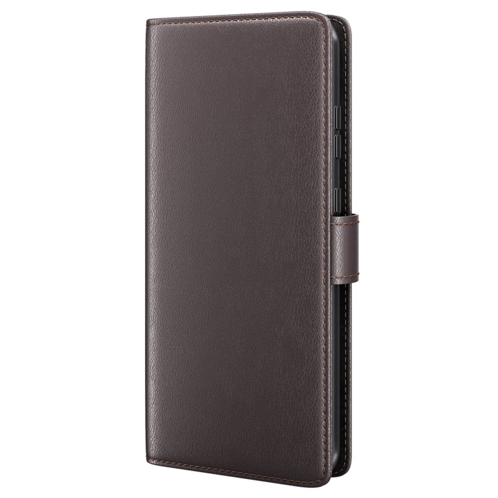 Custodia a portafoglio in vera pelle Sony Xperia 1 V, marrone