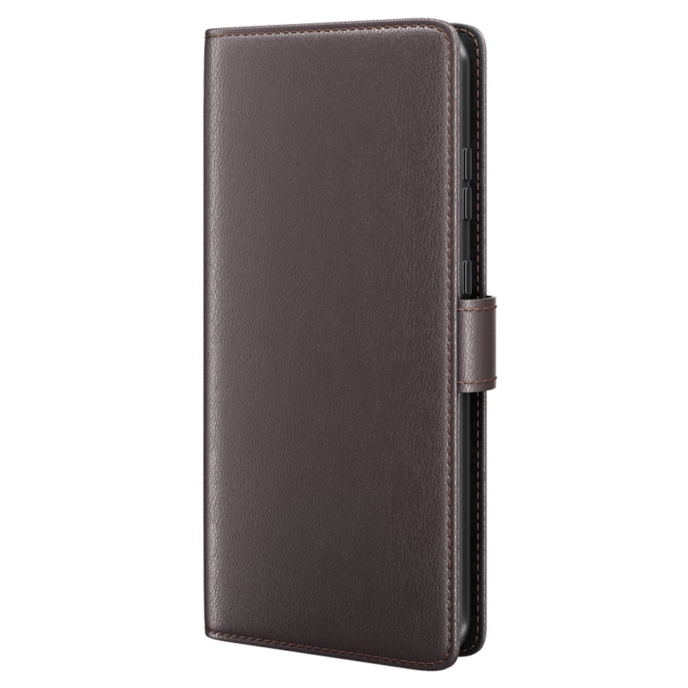 Custodia a portafoglio in vera pelle Sony Xperia 10 V, Marrone