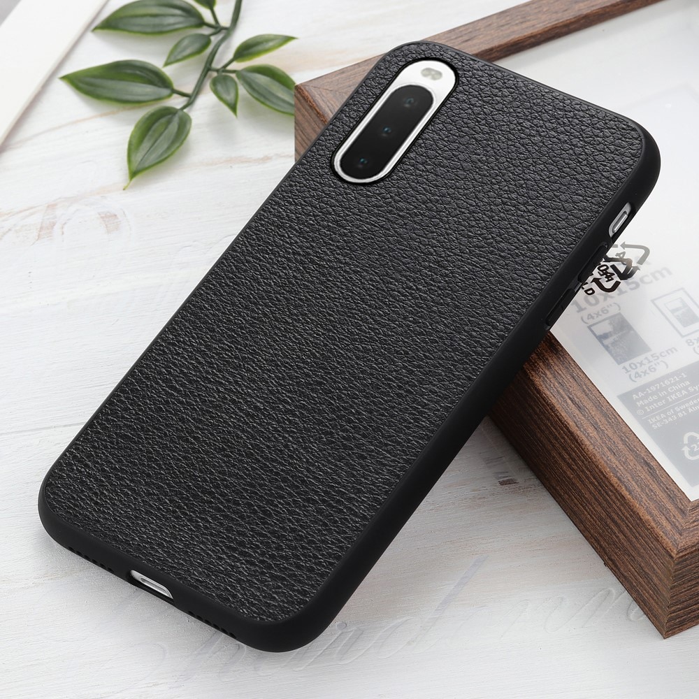 Cover ibride vera Pelle Sony Xperia 10 V nero