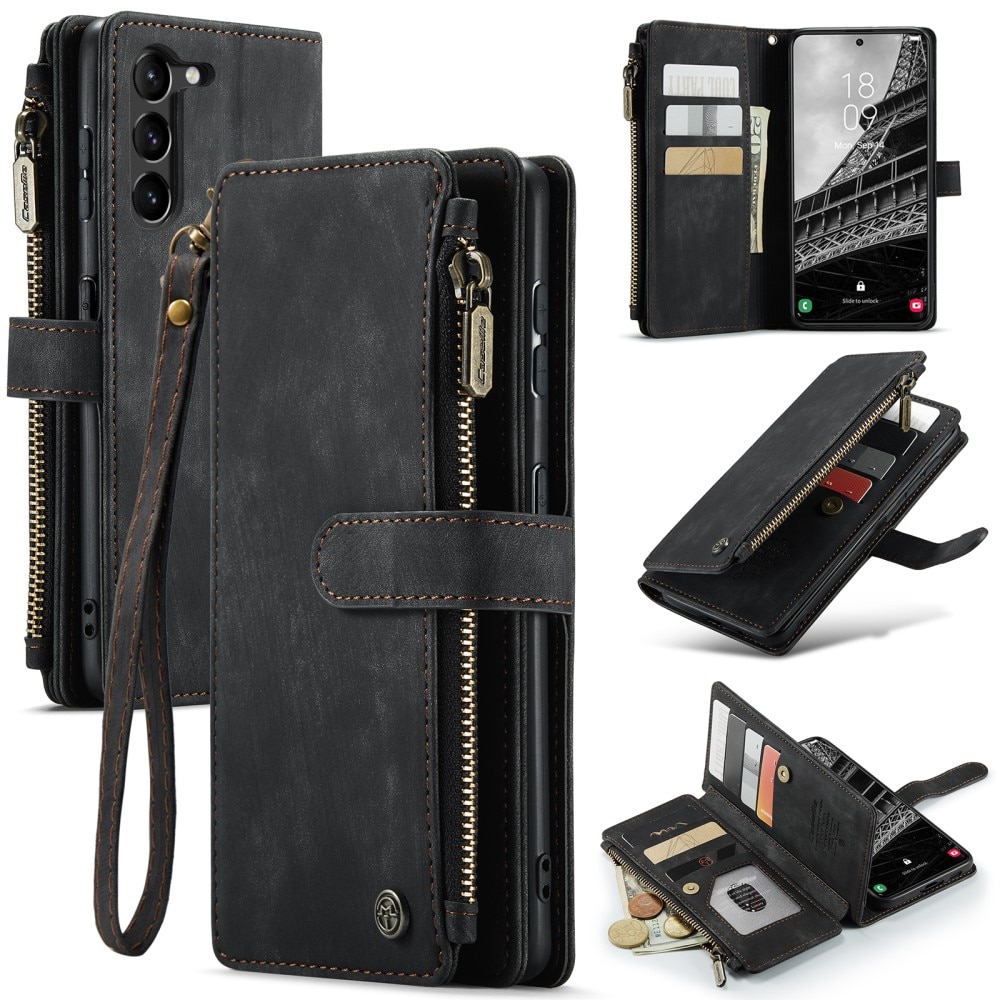 Custodie a portafoglio Zipper Samsung Galaxy S24 Plus nero