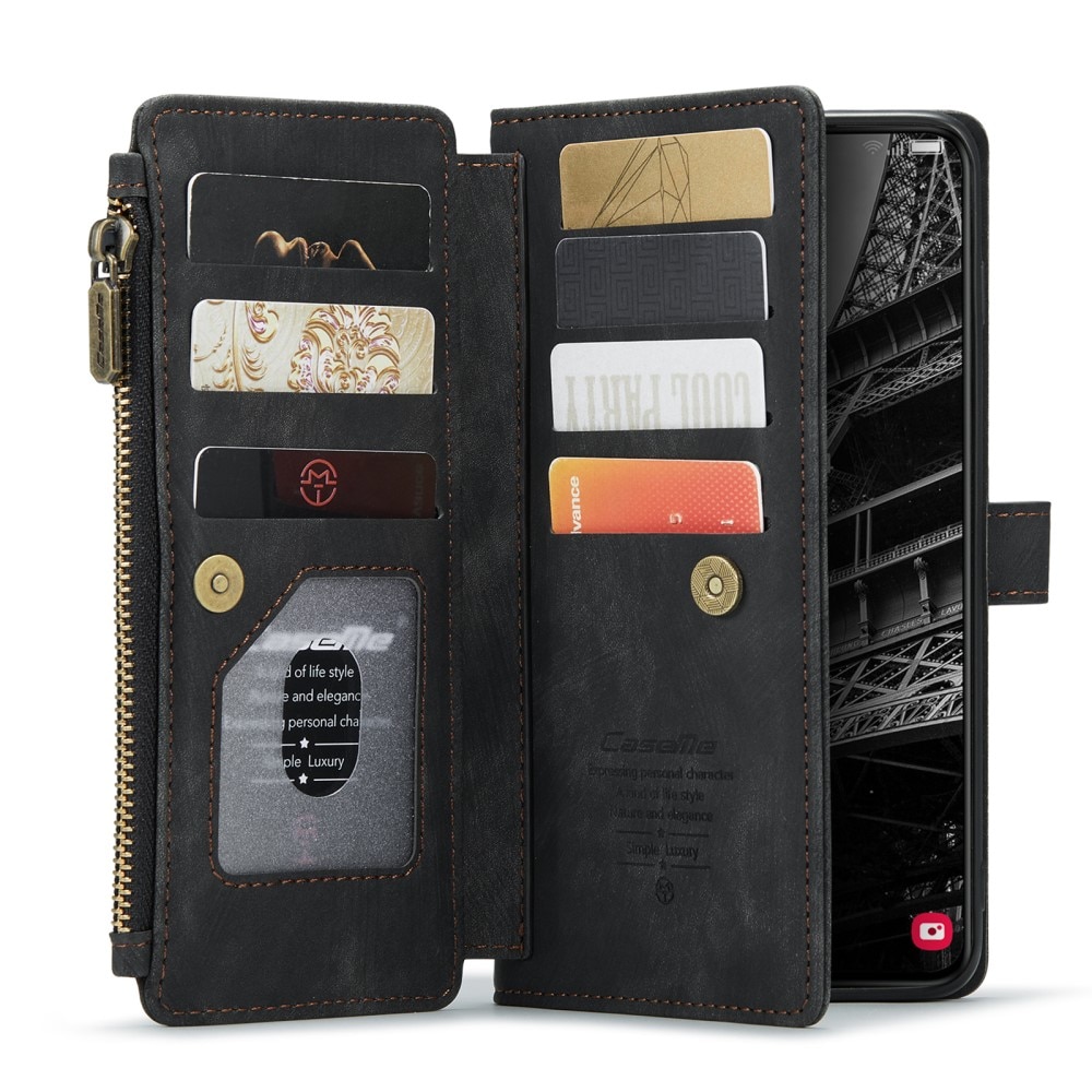 Custodie a portafoglio Zipper Samsung Galaxy S23 Plus Nero