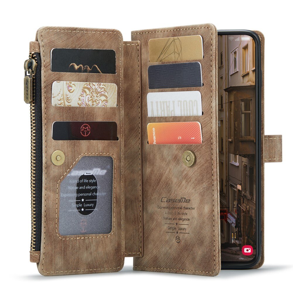 Custodie a portafoglio Zipper Samsung Galaxy S23 Plus Marrone
