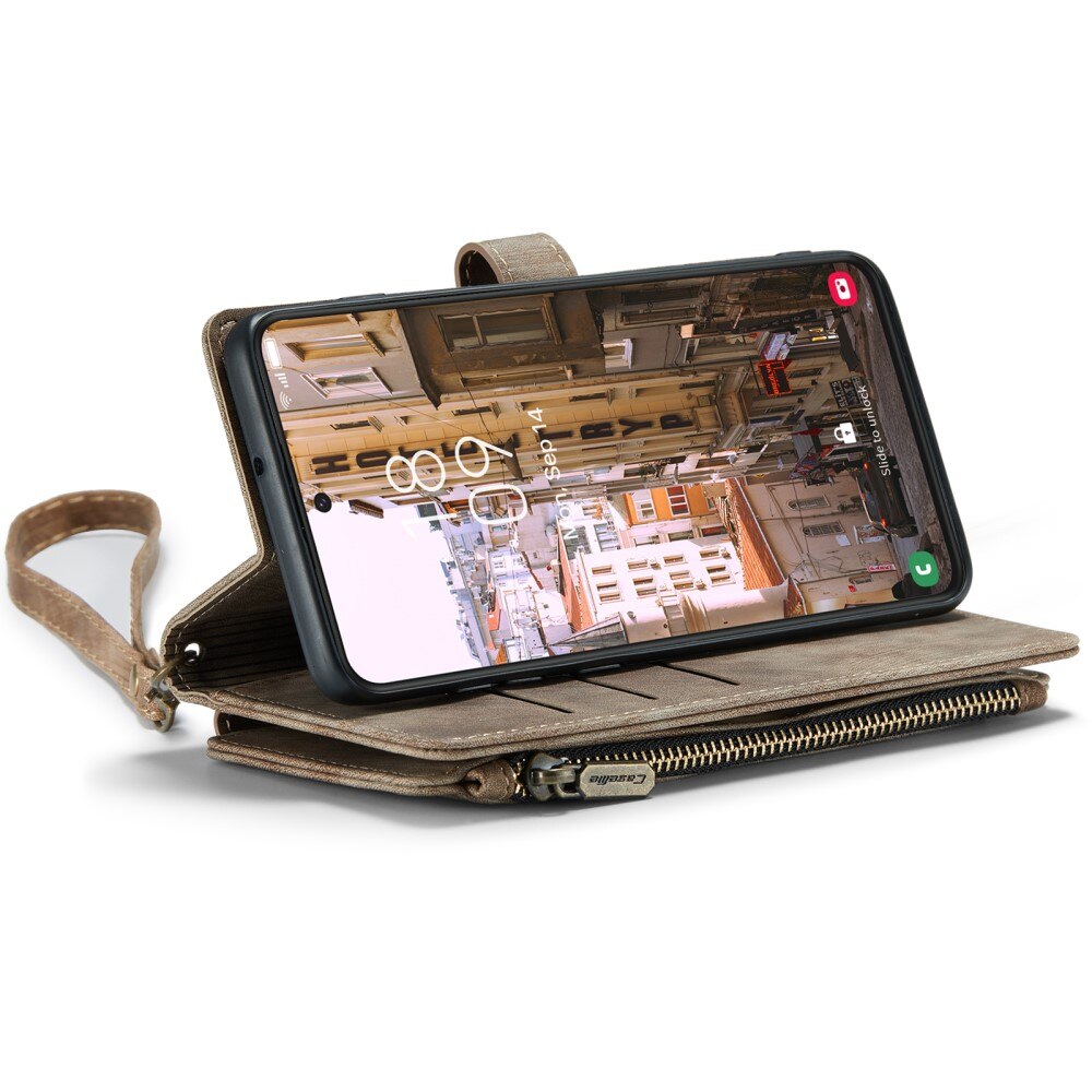 Custodie a portafoglio Zipper Samsung Galaxy S23 Plus Marrone