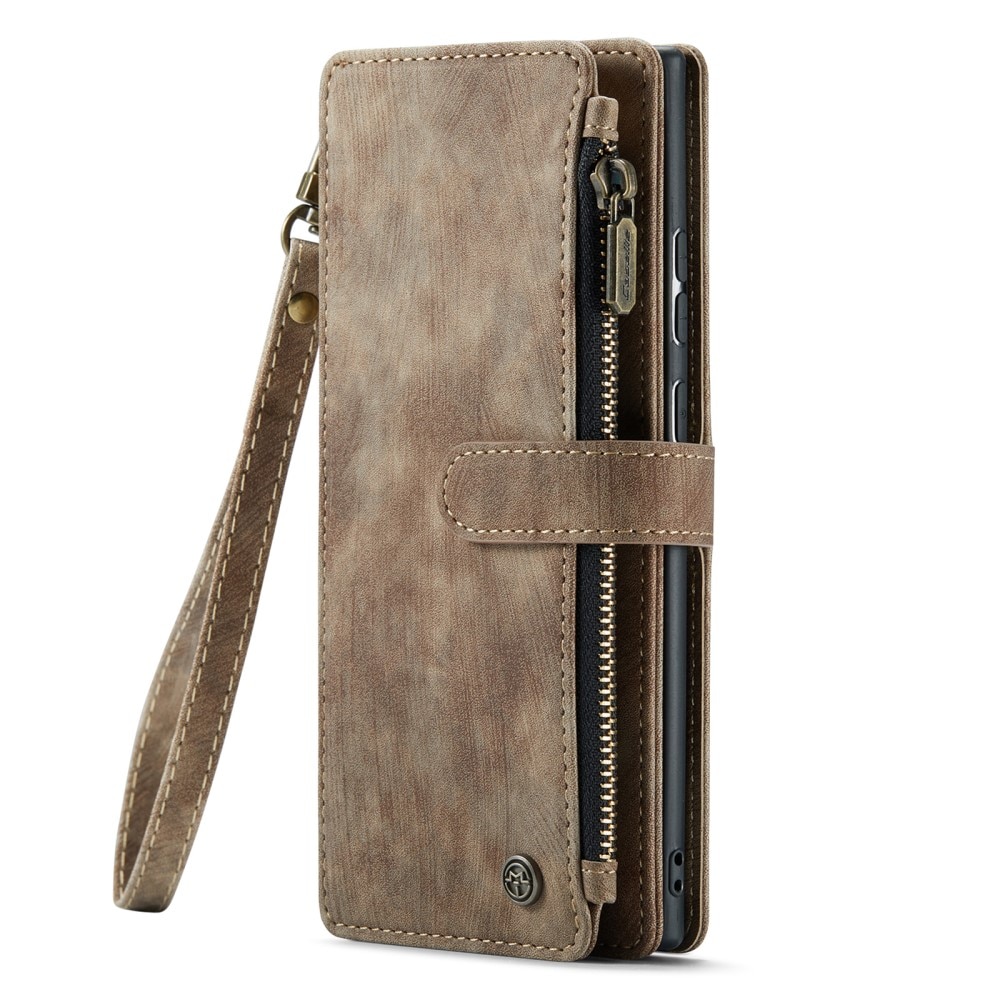 Custodie a portafoglio Zipper Samsung Galaxy S23 Ultra Marrone