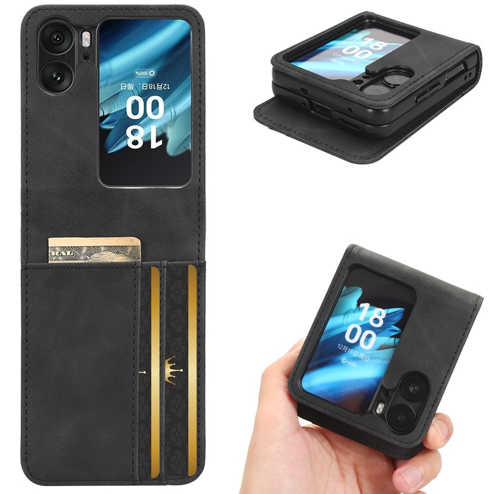 Cover portafoglio sottili Oppo Find N2 Flip nero