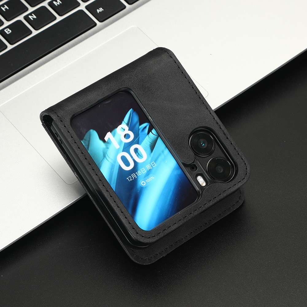 Cover portafoglio sottili Oppo Find N2 Flip nero