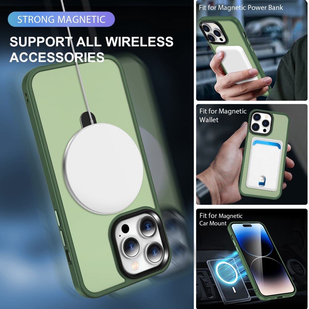 Cover ibride con MagSafe Ring iPhone 14 Pro Max verde