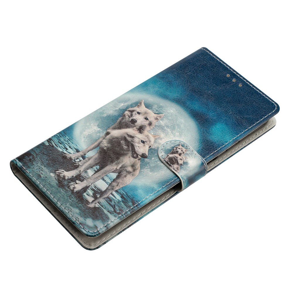 Cover portafoglio Google Pixel 6a lupi