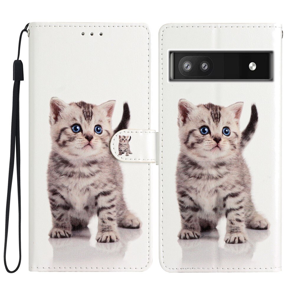 Cover portafoglio Google Pixel 6a gattino