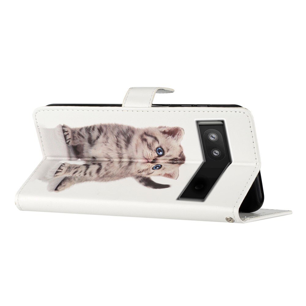Cover portafoglio Google Pixel 6a gattino