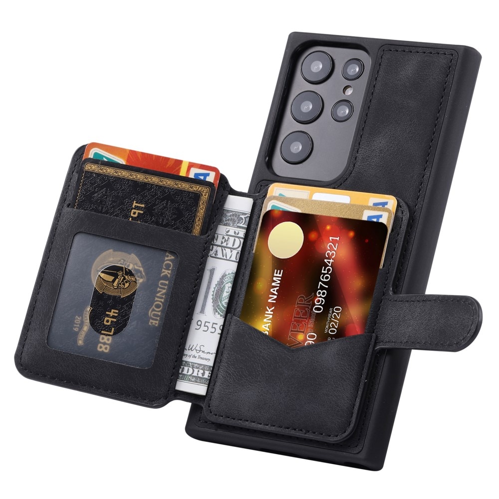 Cover con portacarte Multi-slot anti-RFID Samsung Galaxy S23 Ultra nero