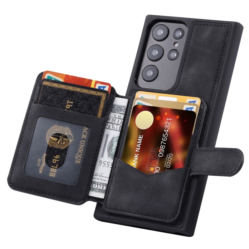 Cover con portacarte Multi-slot anti-RFID Samsung Galaxy S22 Ultra nero