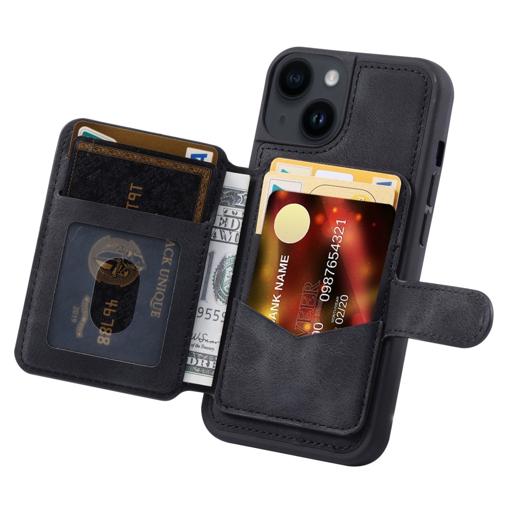 Cover con portacarte Multi-slot anti-RFID iPhone 14 nero