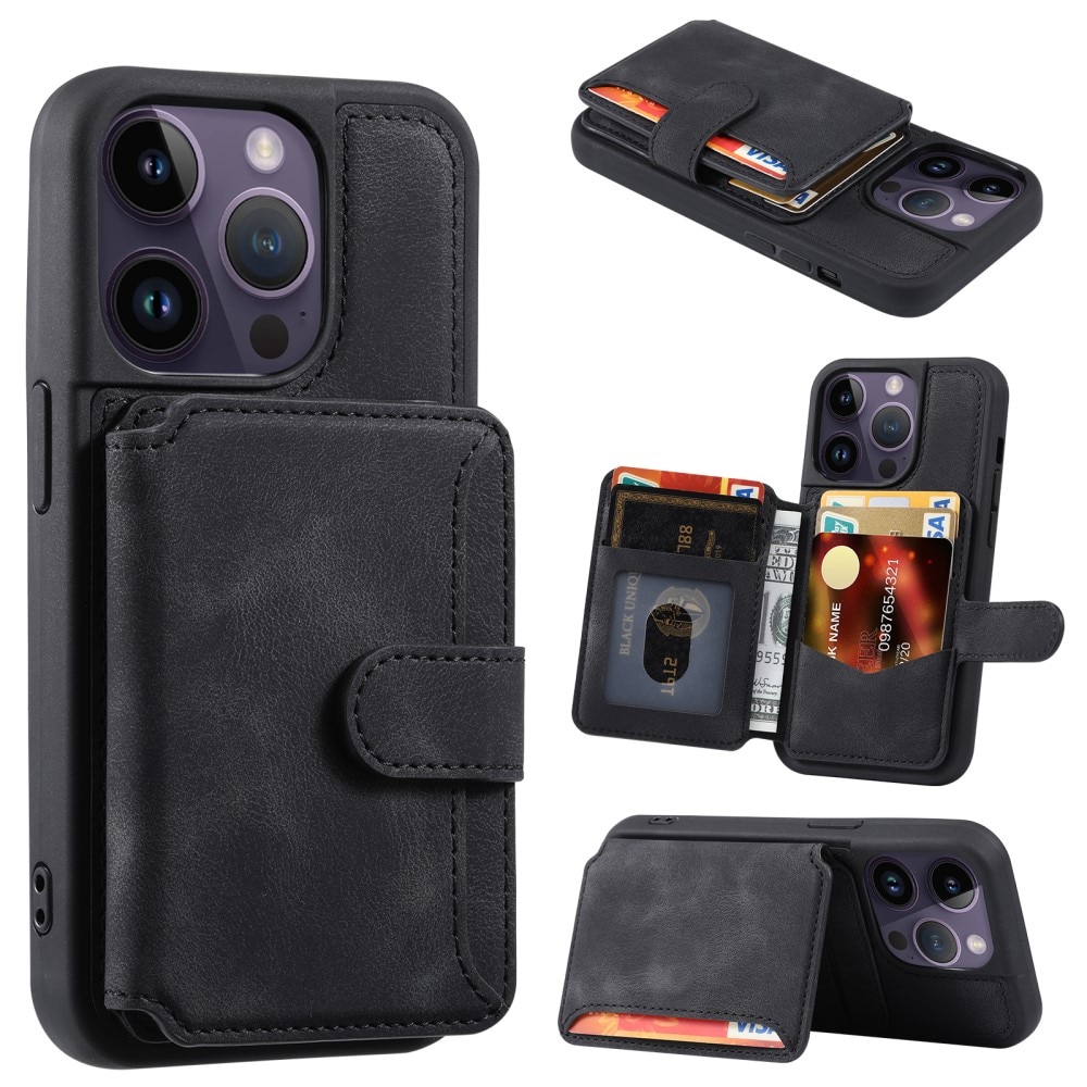 Cover con portacarte Multi-slot anti-RFID iPhone 12 Pro Max nero