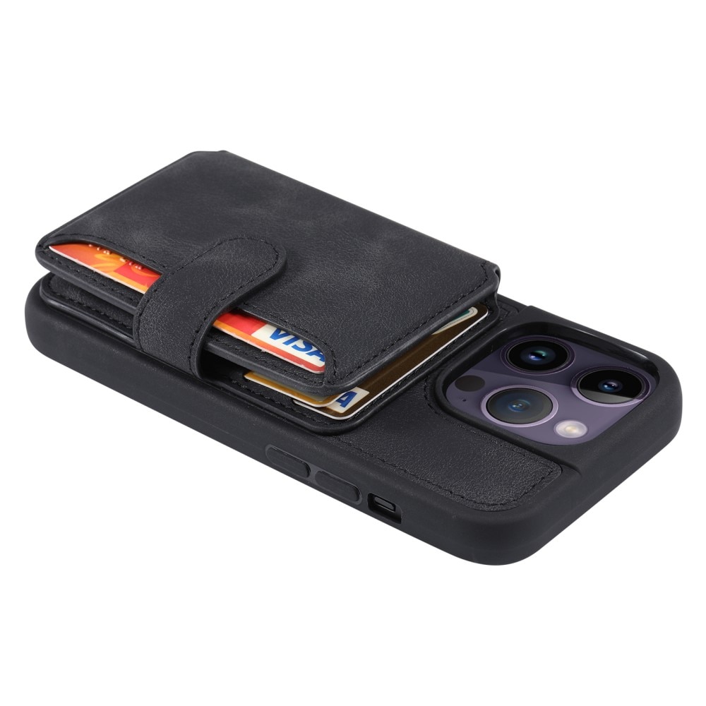 Cover con portacarte Multi-slot anti-RFID iPhone 14 Pro nero