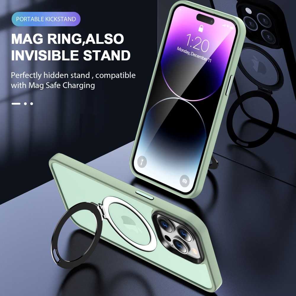 Cover ibride con MagSafe Ring iPhone 15 Pro verde chiaro