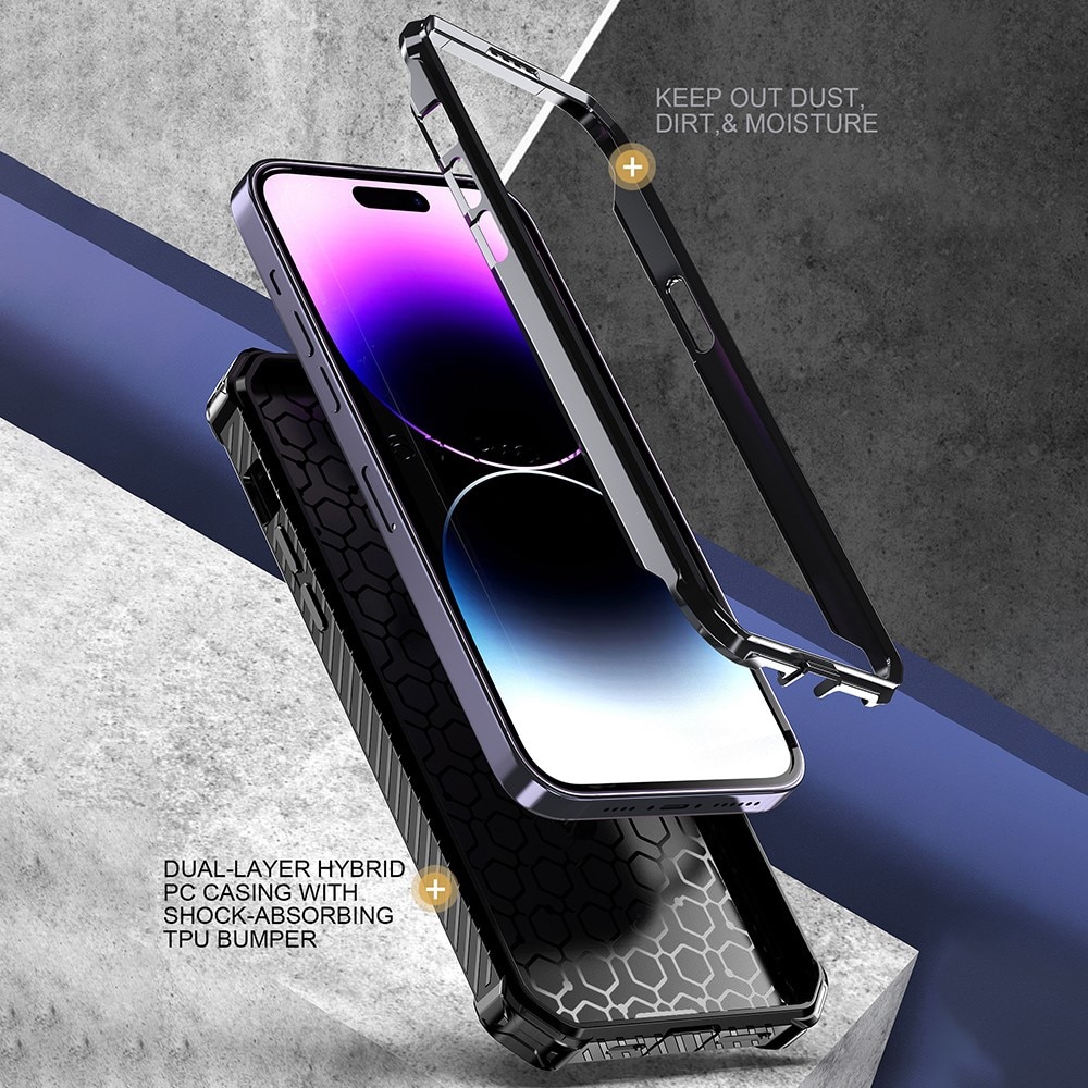 Cover ibride con anello MagSafe iPhone 14 Pro verde