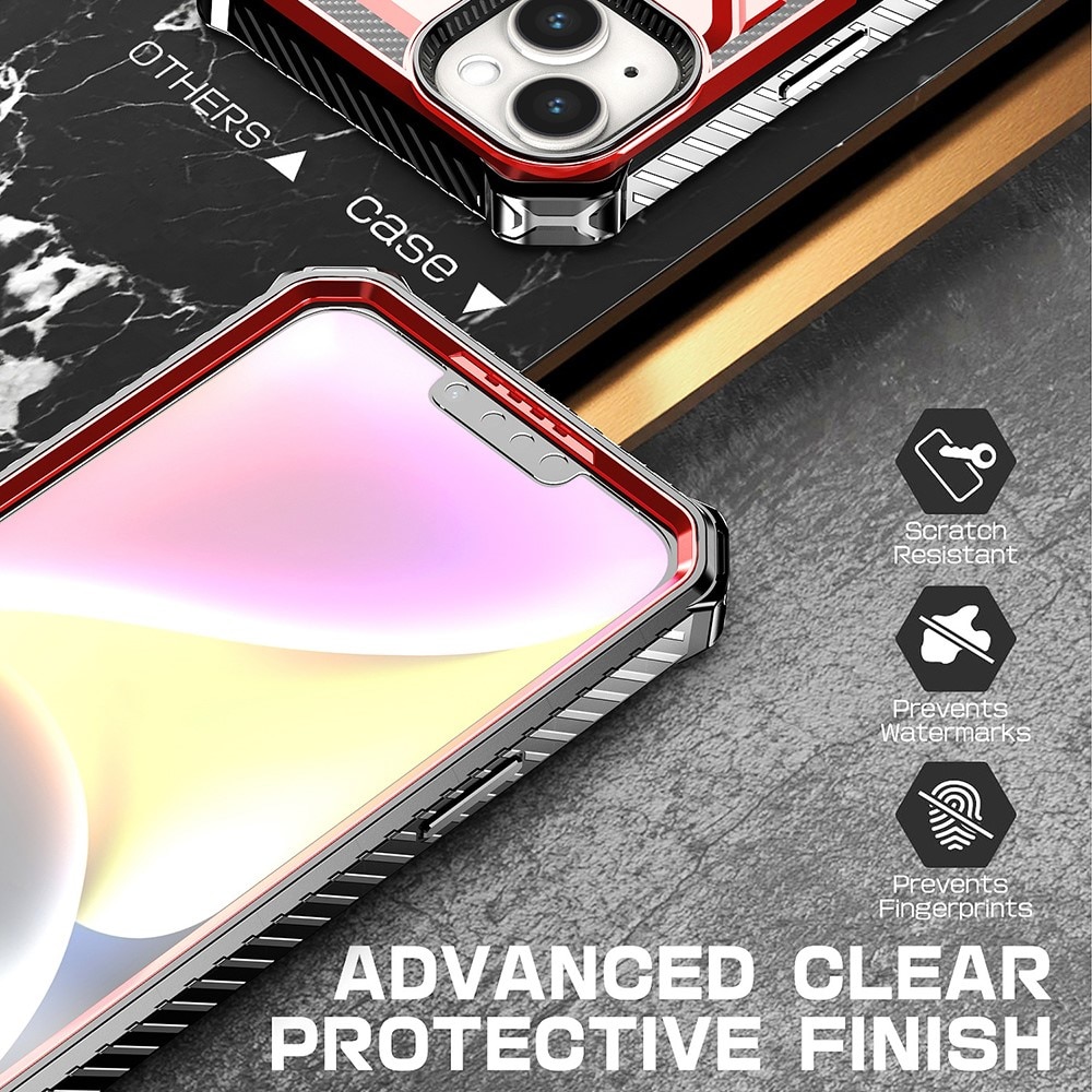 Cover ibride con anello MagSafe iPhone 14 rosso