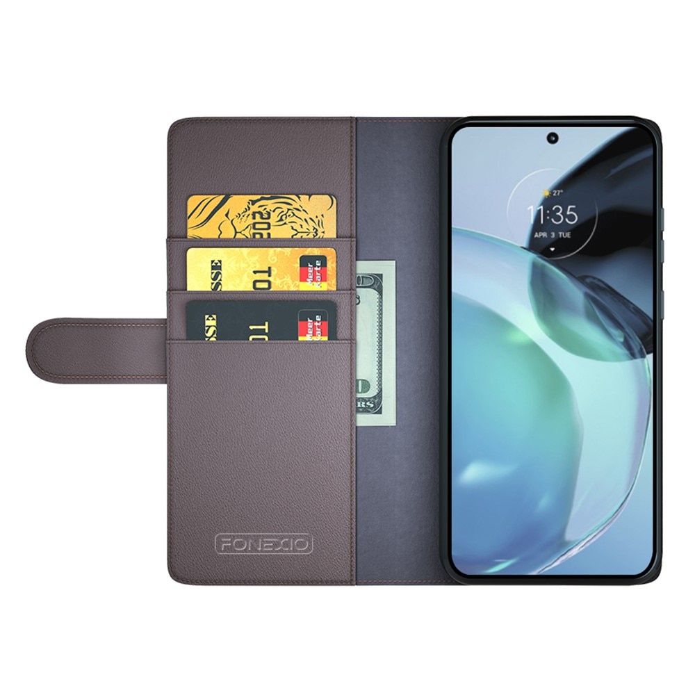 Custodia a portafoglio in vera pelle Google Pixel 8 Pro, marrone