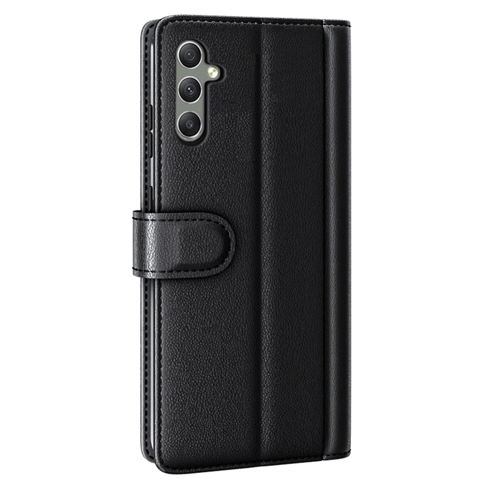 Custodia a portafoglio in vera pelle Samsung Galaxy A24, nero