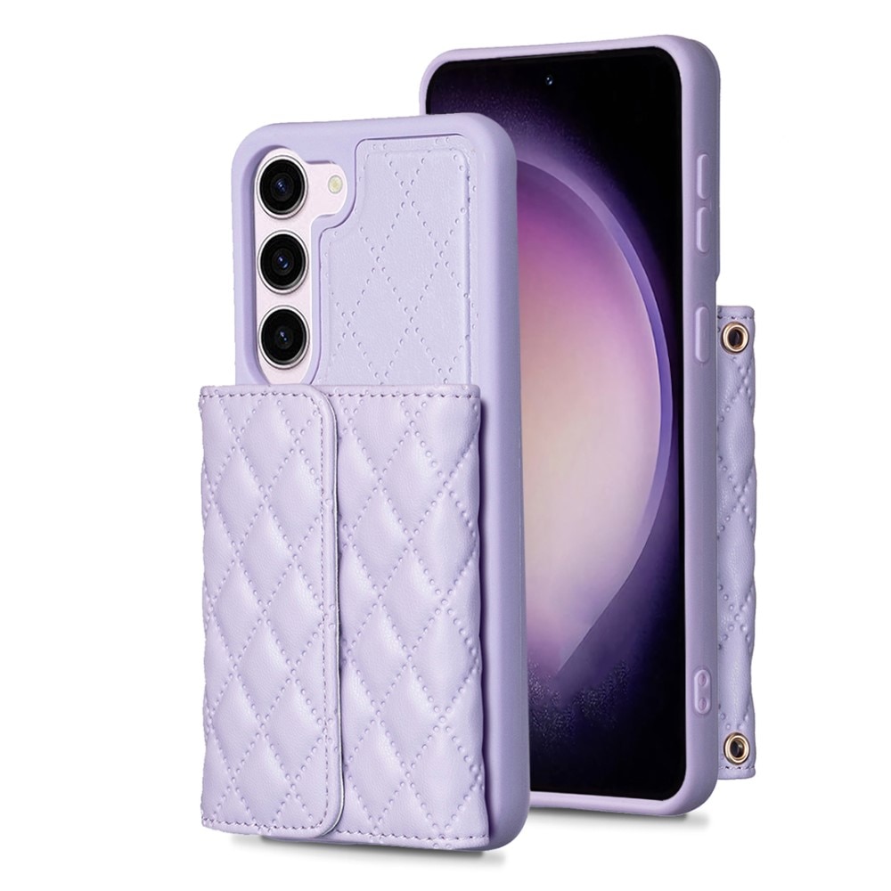 Cover con portacarte laterale Quilted Samsung Galaxy S23 viola