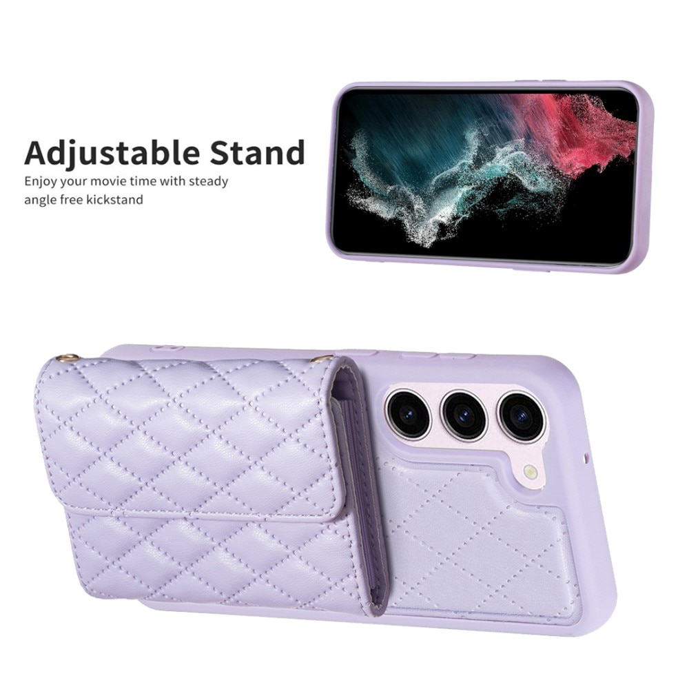 Cover con portacarte laterale Quilted Samsung Galaxy S23 viola