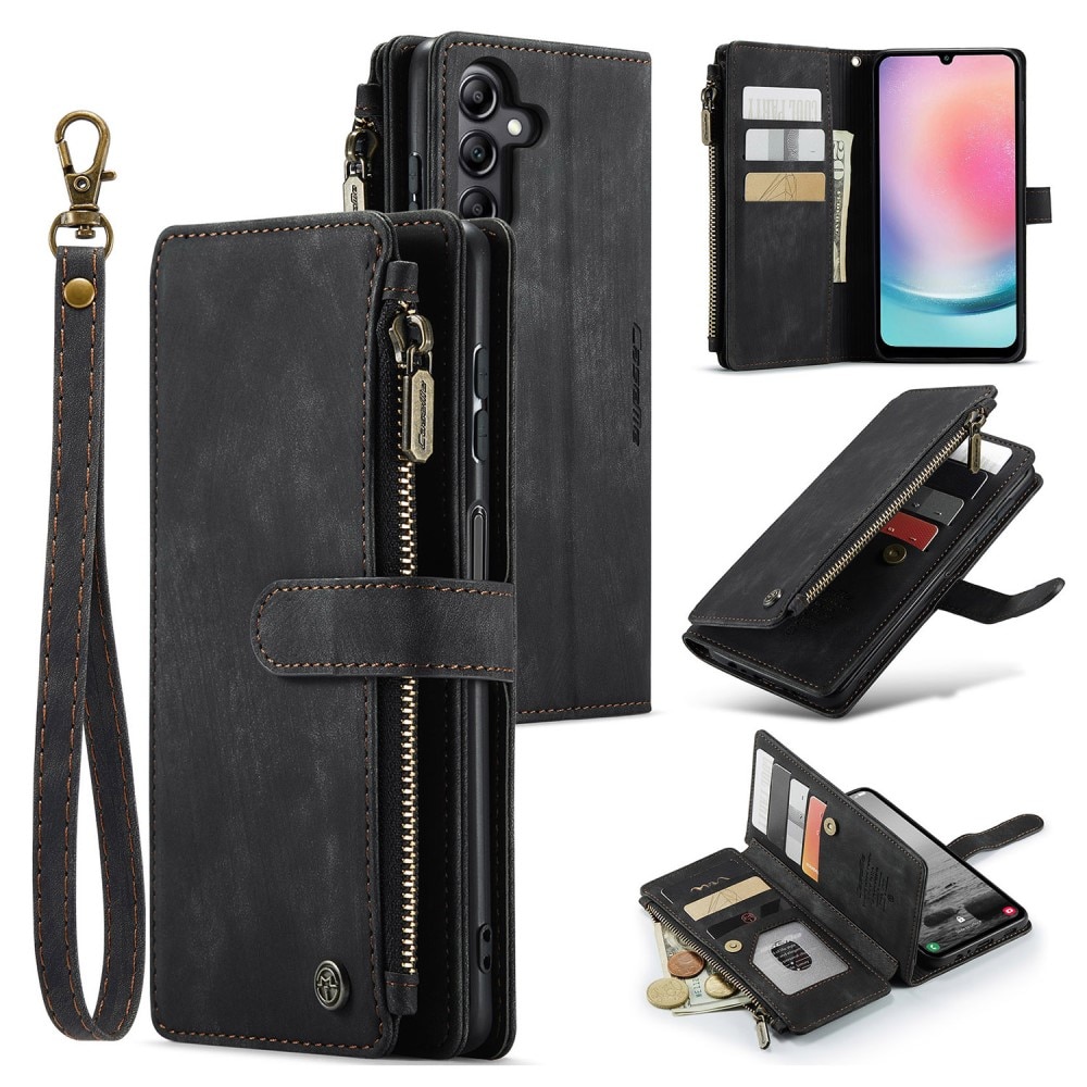 Custodie a portafoglio Zipper Samsung Galaxy A24 nero