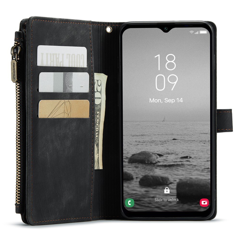 Custodie a portafoglio Zipper Samsung Galaxy A54 Nero