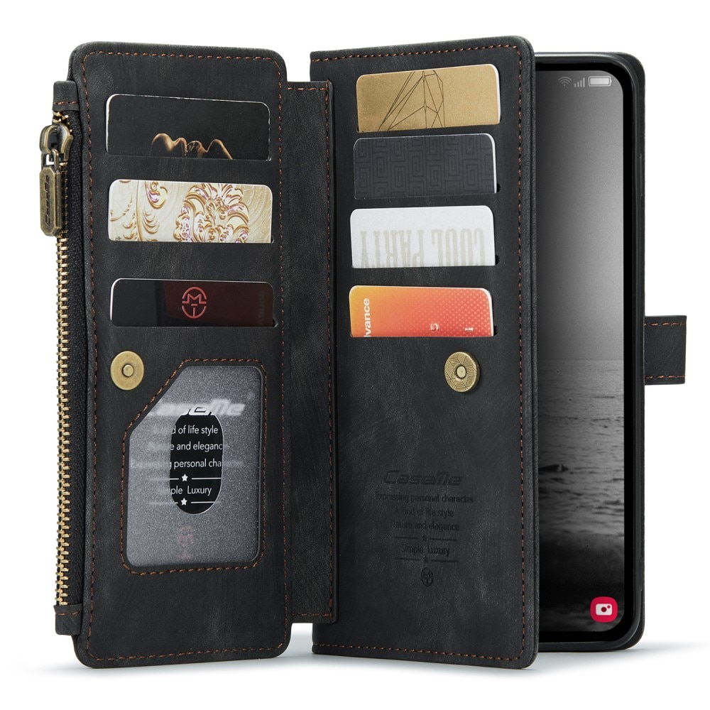 Custodie a portafoglio Zipper Samsung Galaxy A54 Nero