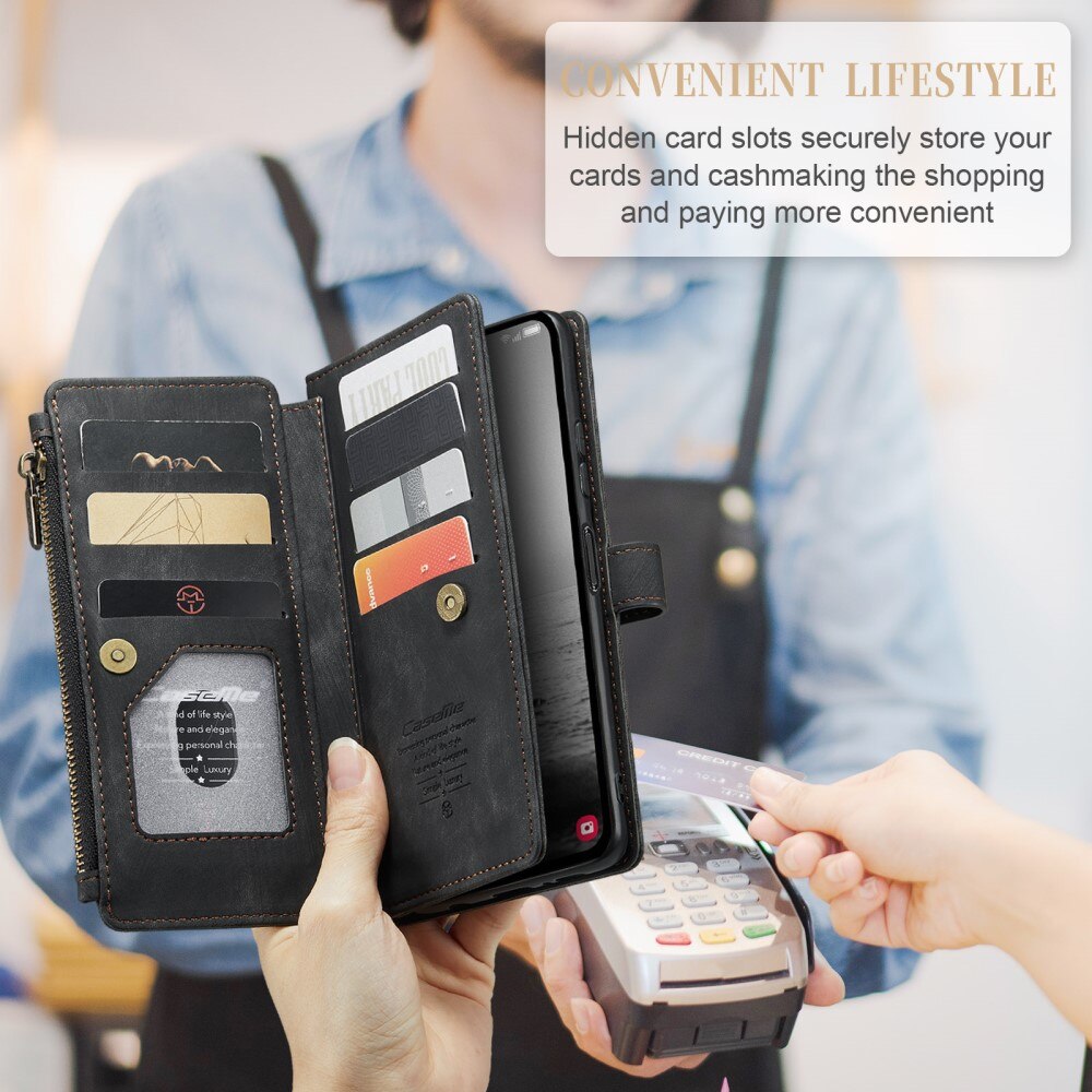 Custodie a portafoglio Zipper Samsung Galaxy A54 Nero