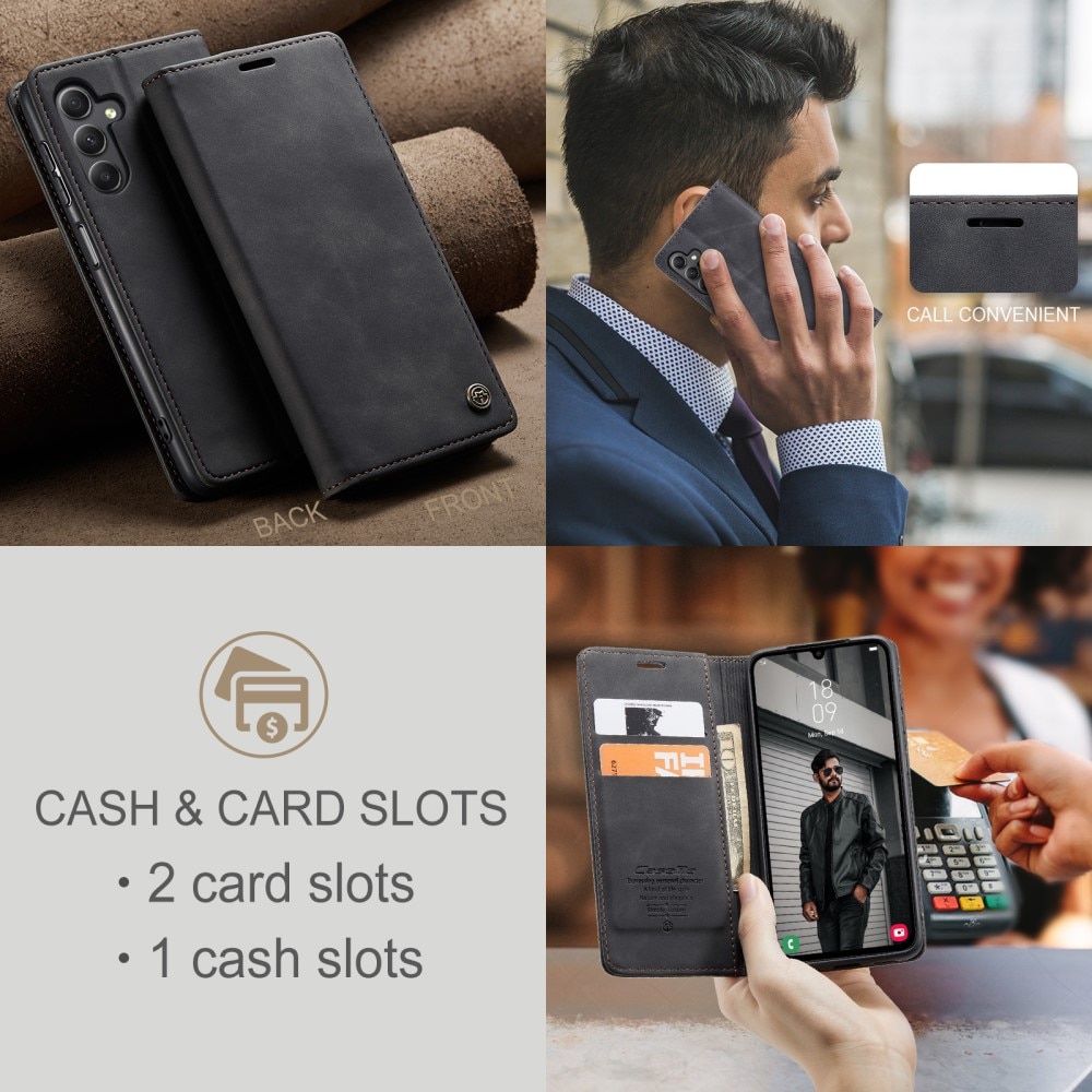 Custodie a portafoglio sottili Samsung Galaxy A24 Nero