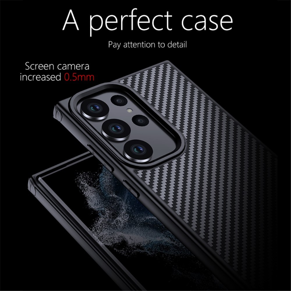 Cover ibride Kevlar MagSafe Samsung Galaxy S23 Ultra fibra di carbonio