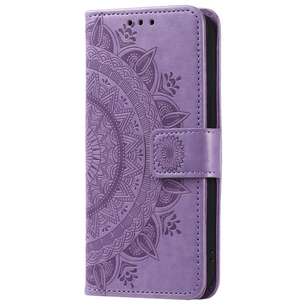 Custodia in pelle Mandala Google Pixel 8 viola