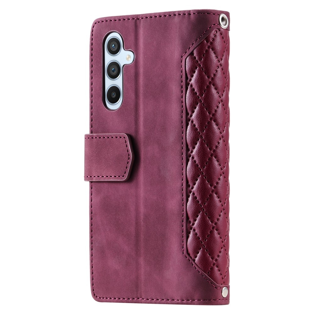 Borsa a portafoglio trapuntata Samsung Galaxy A54 Rosso