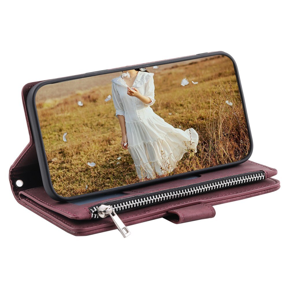 Borsa a portafoglio trapuntata Samsung Galaxy A54 Rosso