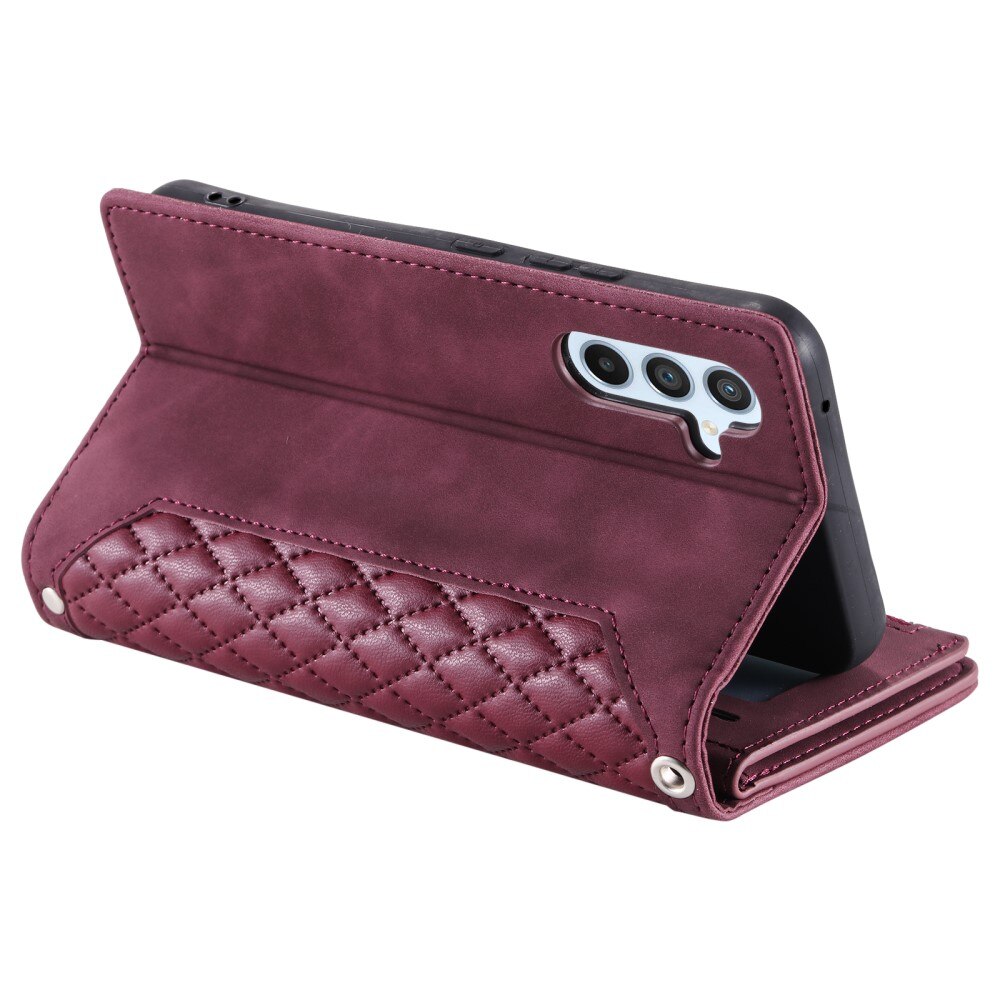 Borsa a portafoglio trapuntata Samsung Galaxy A54 Rosso