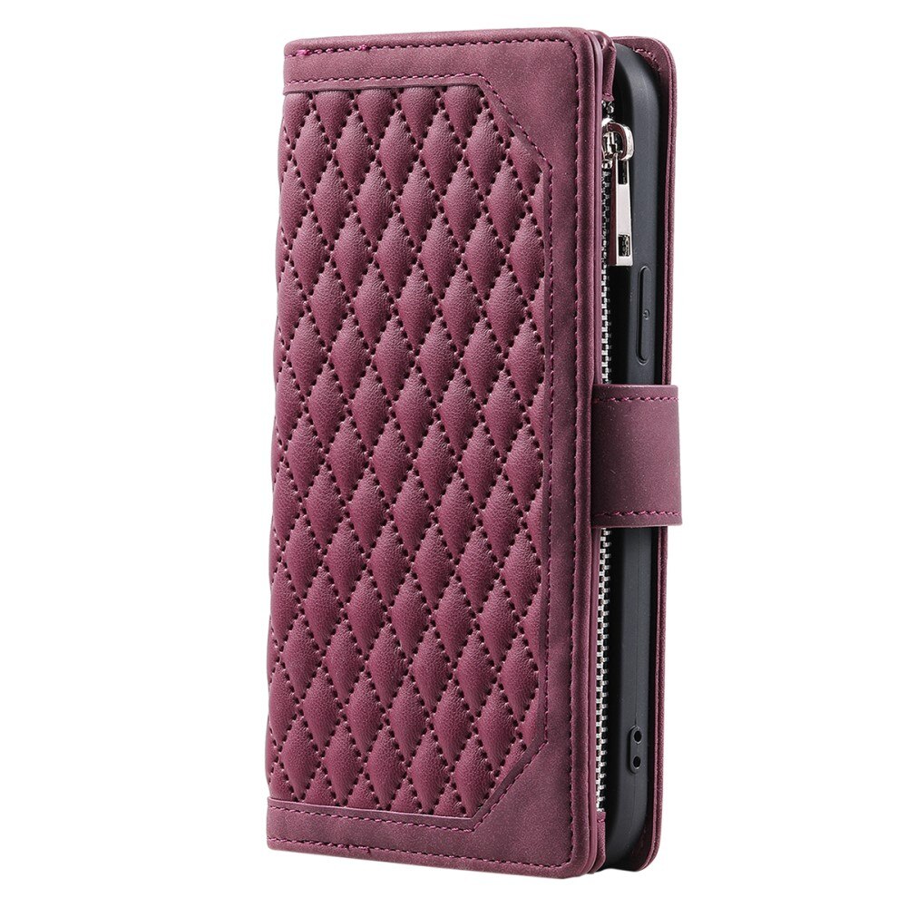Borsa a portafoglio trapuntata Samsung Galaxy A54 Rosso