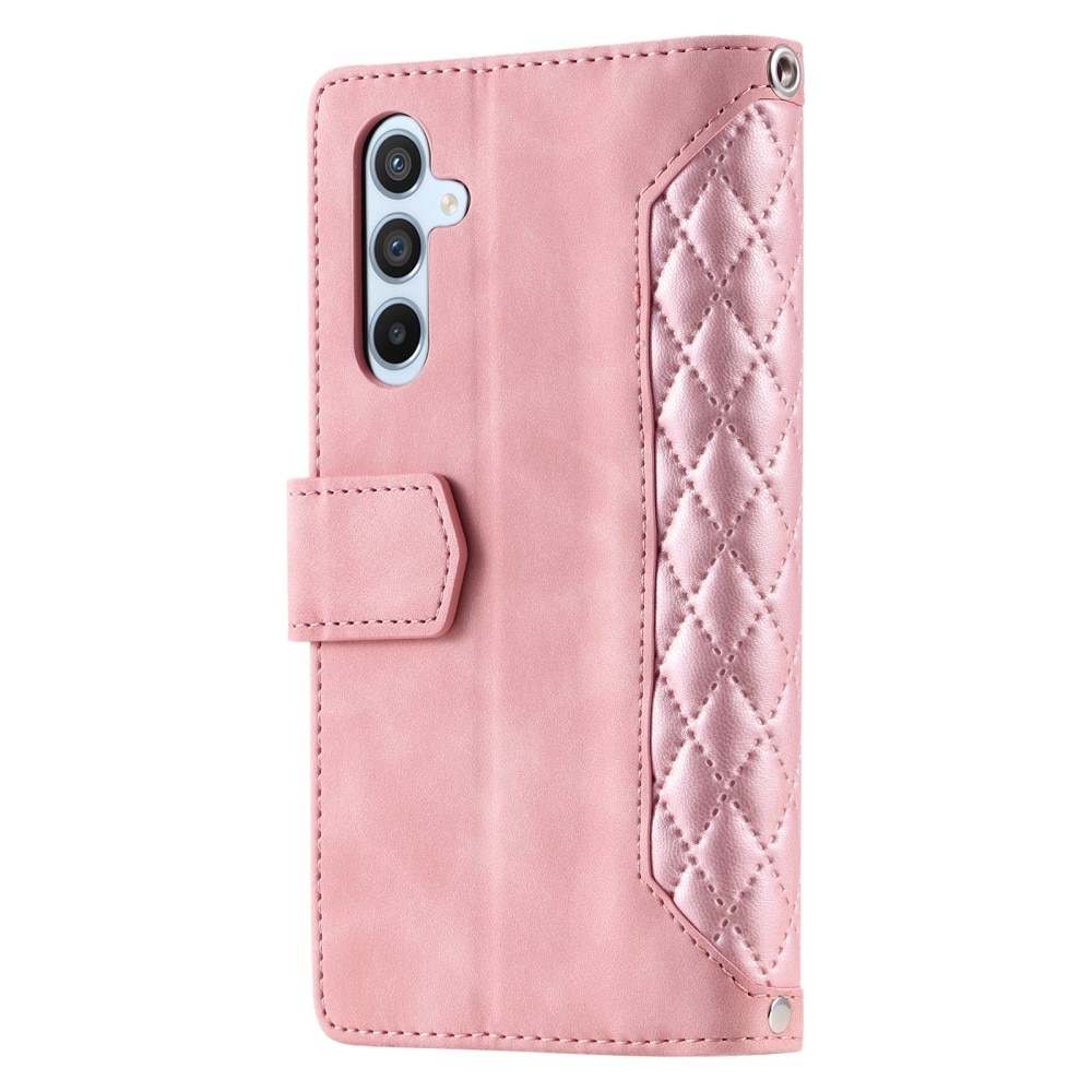 Borsa a portafoglio trapuntata Samsung Galaxy A14 Rosa