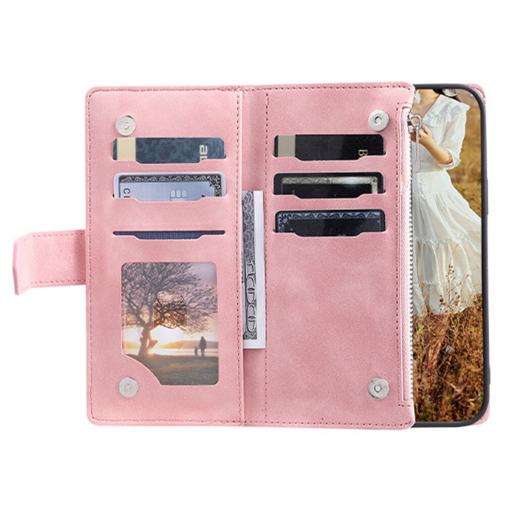 Borsa a portafoglio trapuntata Samsung Galaxy A14 Rosa