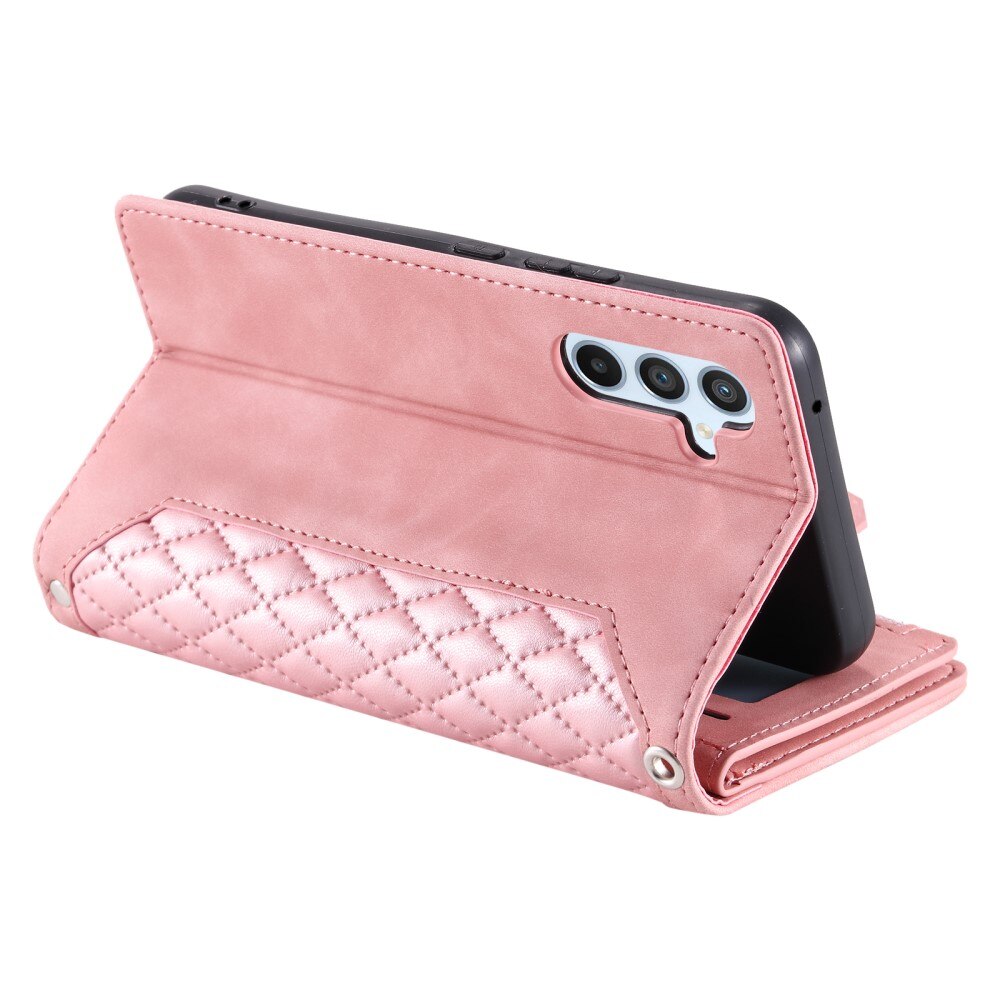 Borsa a portafoglio trapuntata Samsung Galaxy A14 Rosa