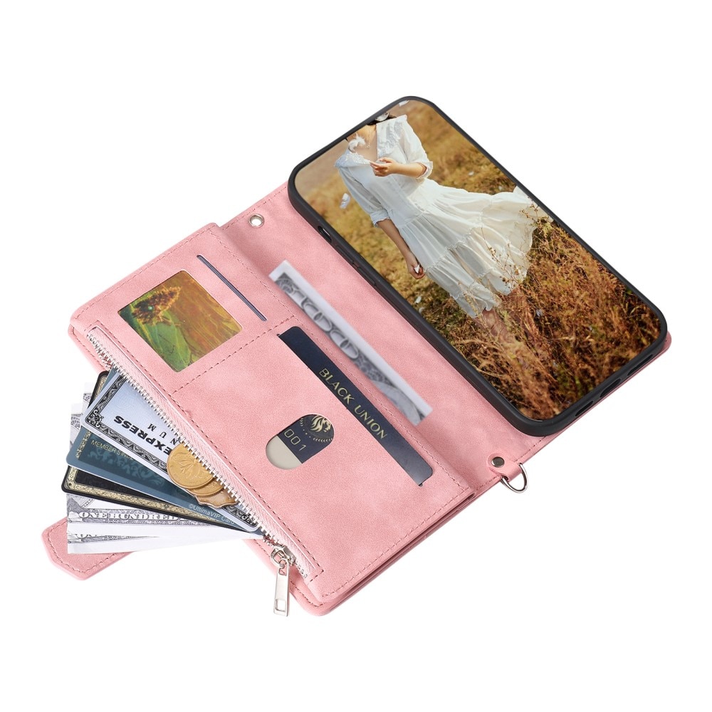 Borsa a portafoglio trapuntata Samsung Galaxy A14 Rosa