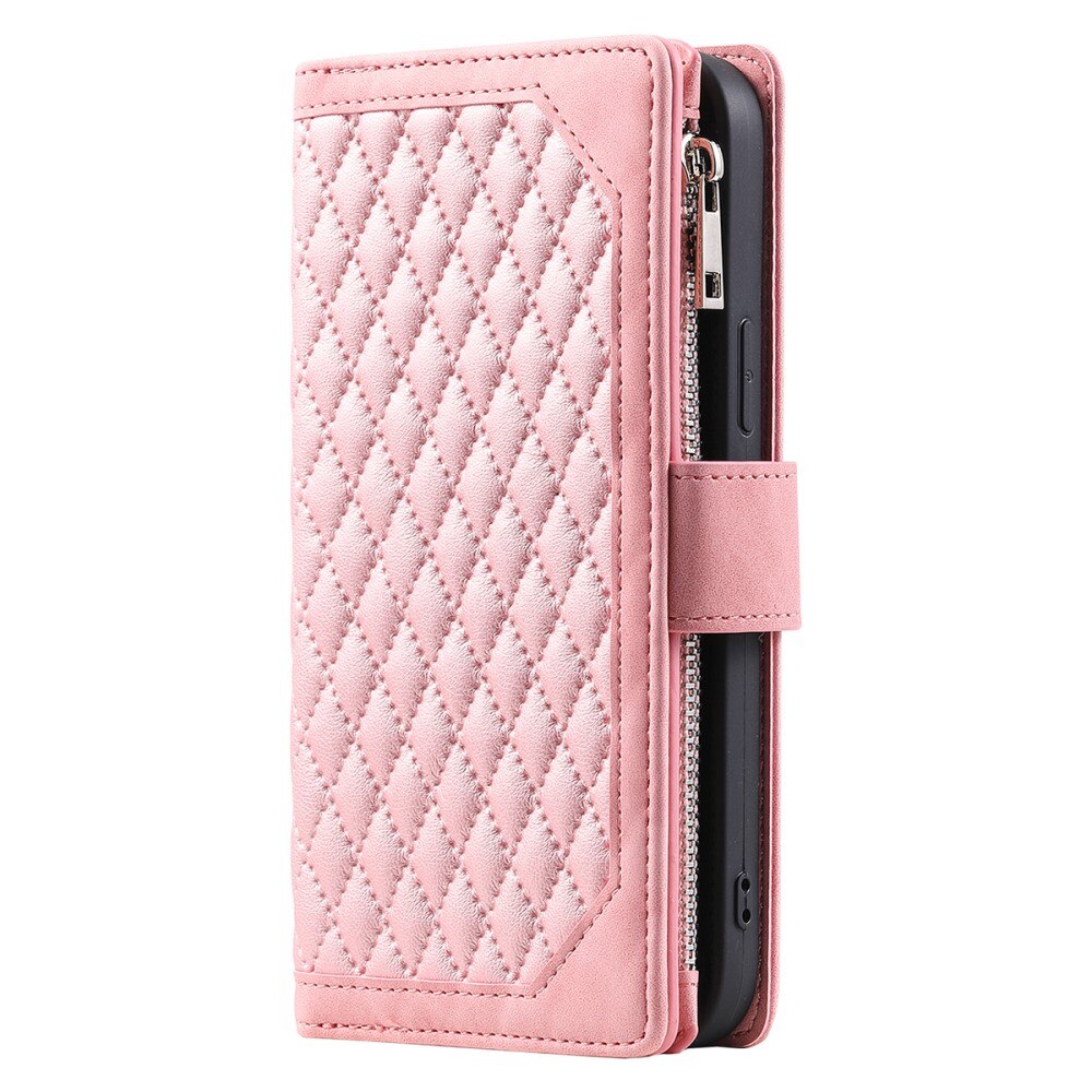 Borsa a portafoglio trapuntata Samsung Galaxy A14 Rosa