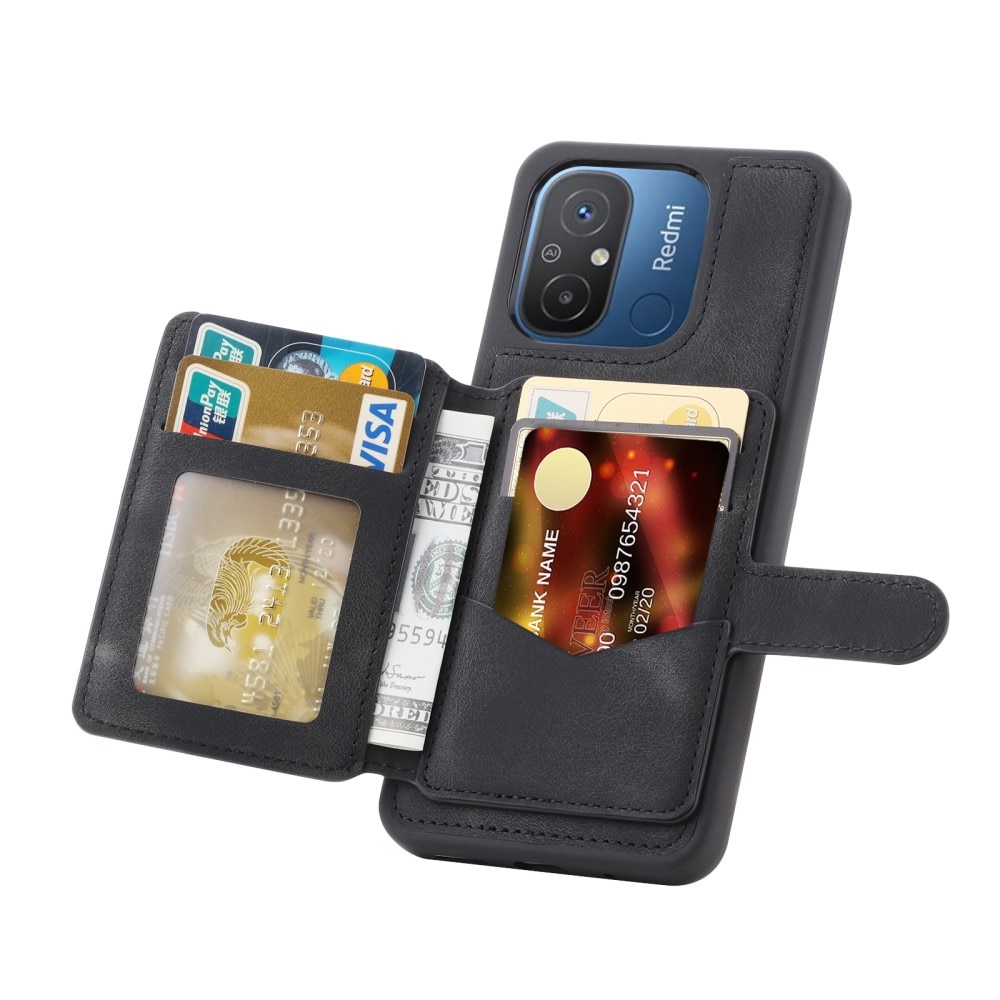 Cover con portacarte Multi-slot anti-RFID Xiaomi Redmi 12C nero