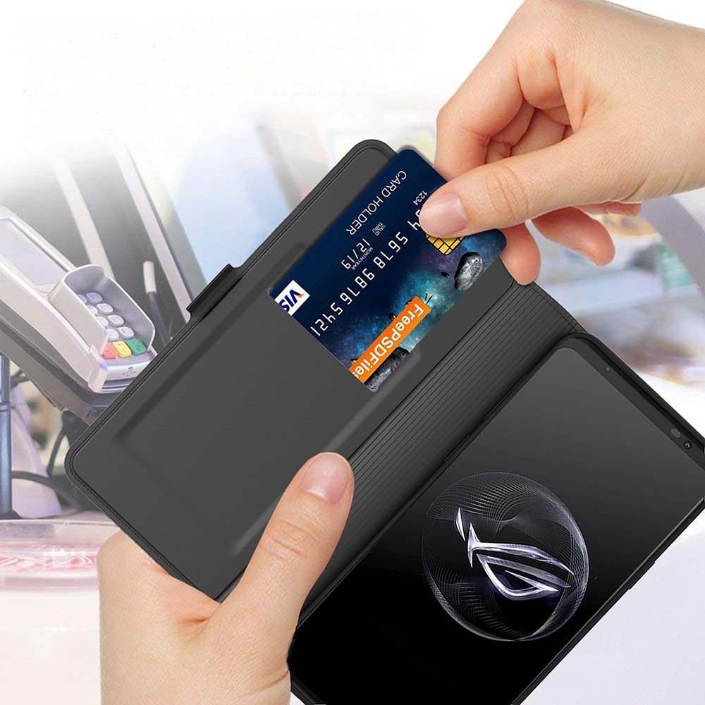 Cover portafoglio Slim Card Wallet Asus ROG Phone 7 Ultimate nero